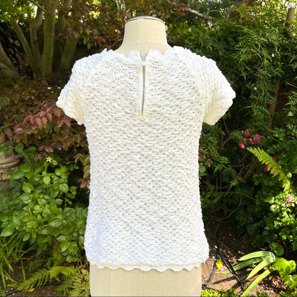 NWOT Anthropologie Knitted & Knotted Crochet Top White Sz S - Picture 2 of 9